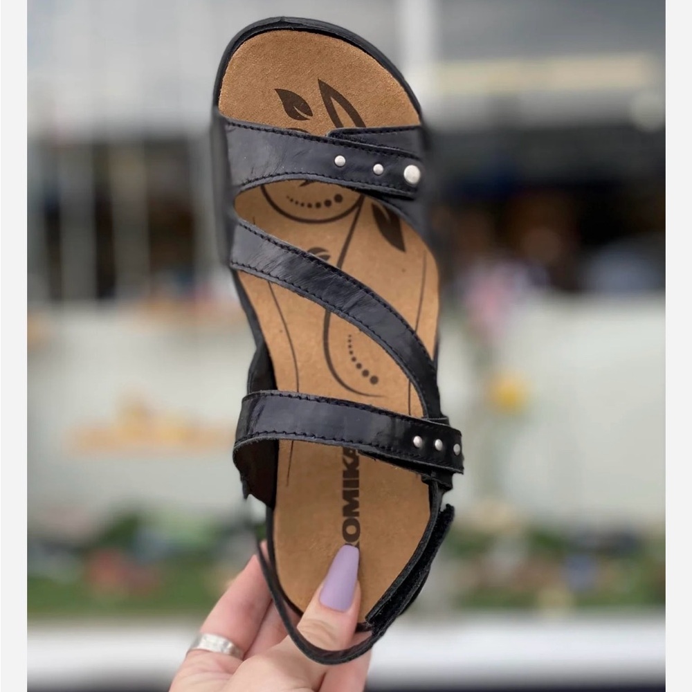 Romika Ibiza 70 Black Leather Strappy  Sandals; Sz: EU: 41, US 10-10.5; EUC